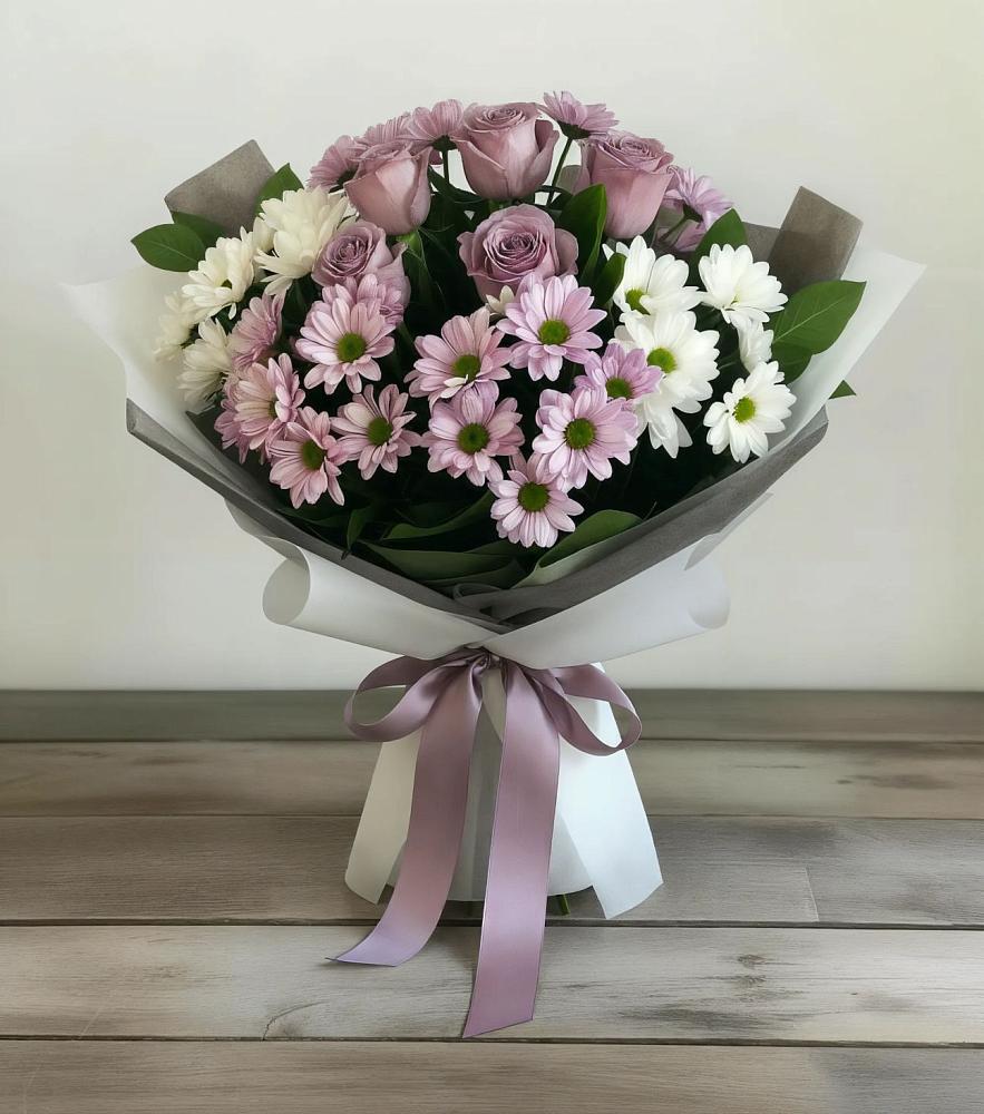 Букет цветов из: Хризантемы и Розы в Шумерле