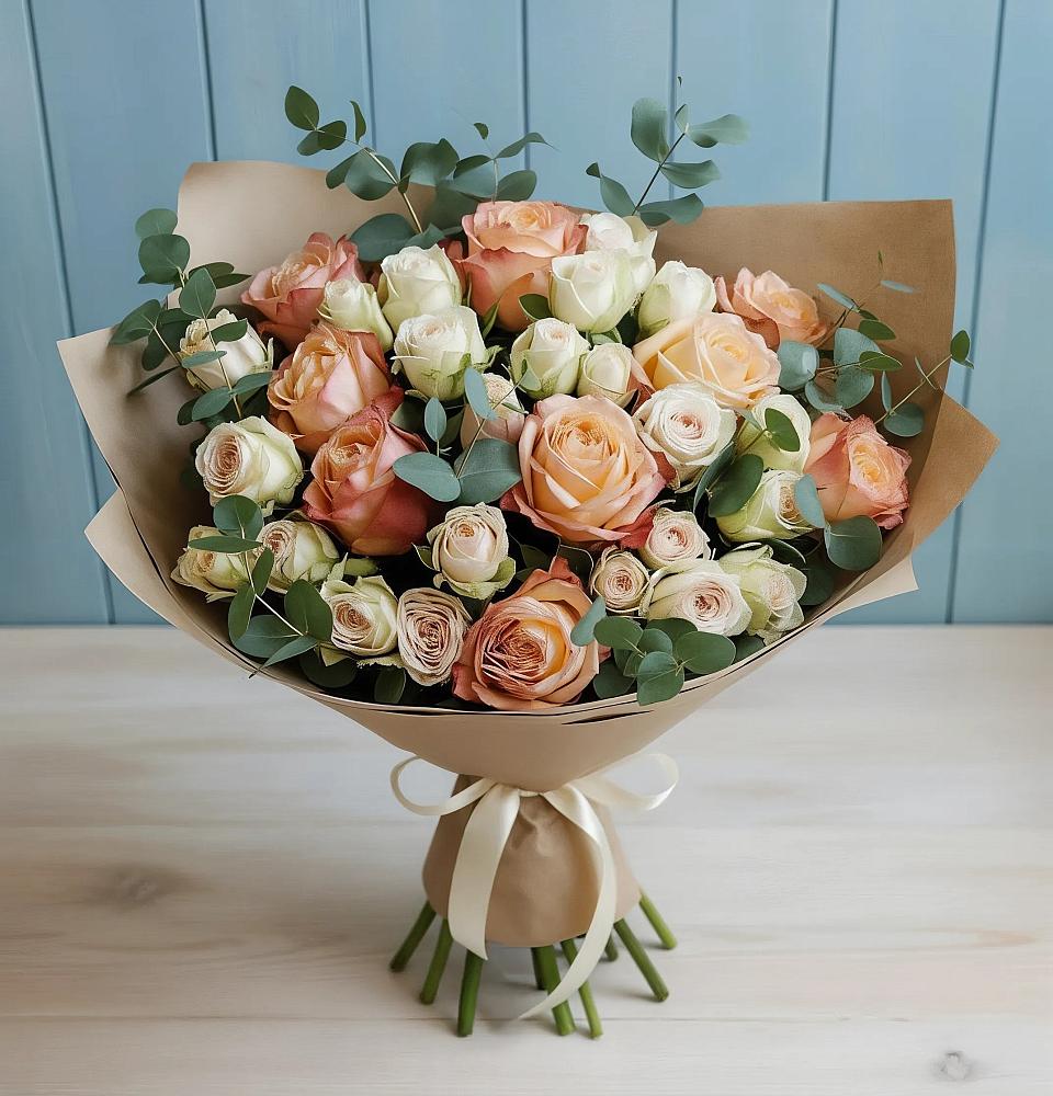 Букет цветов из: Альстромерии и Розы в Шумерле