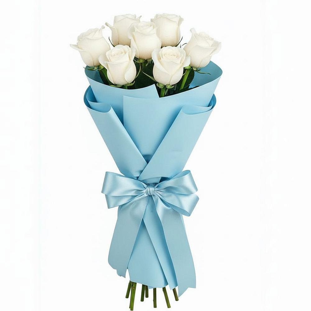 Букет 7 белых роз Проуд в Шумерле
