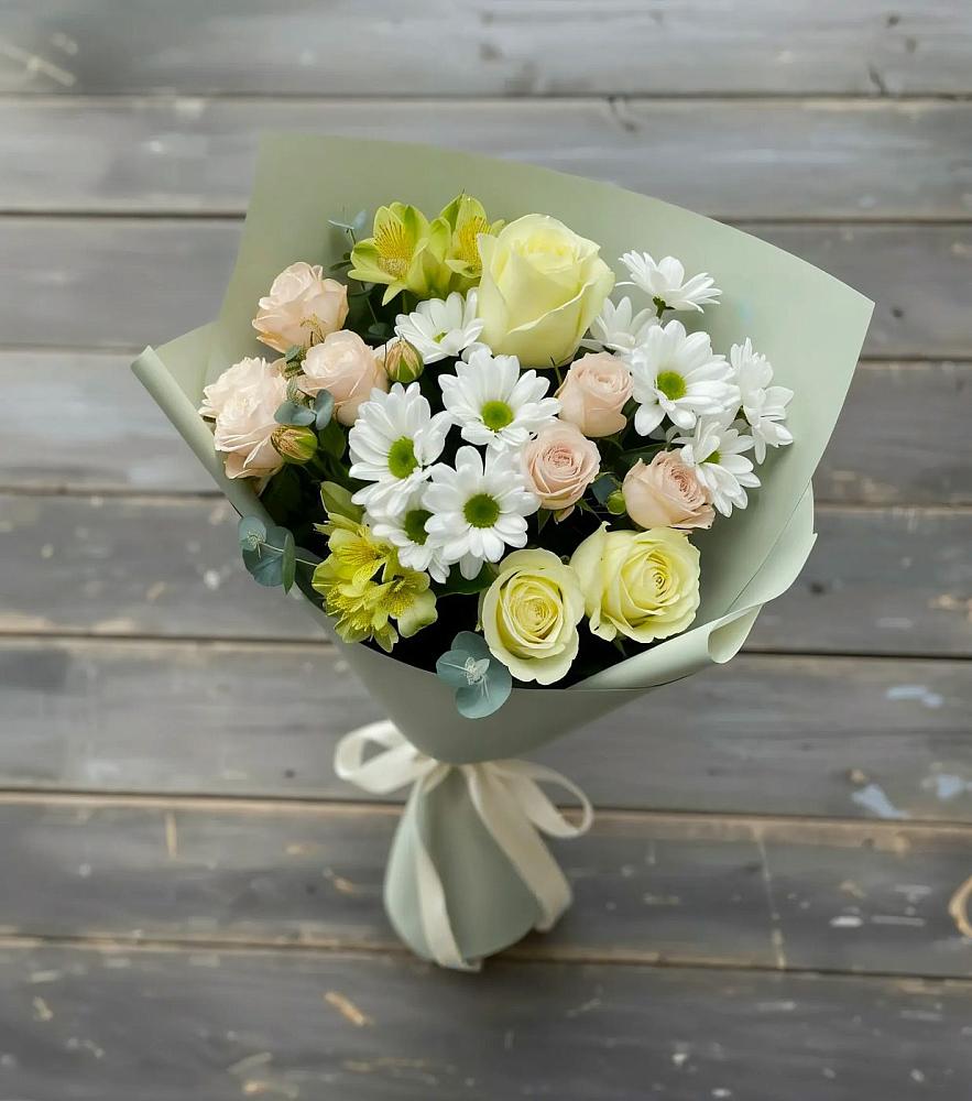 Букет цветов из: Альстромерии, Розы и Хризантемы в Шумерле