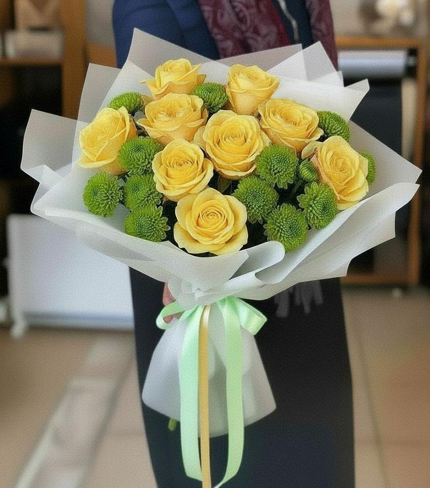 Букет цветов из: Хризантемы и Розы в Шумерле