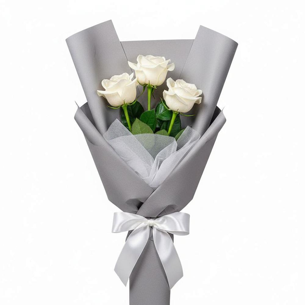 Букет 3 белые розы в Шумерле
