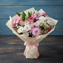 Букет цветов из:  Хризантемы, Альстромерии и Розы в Шумерле