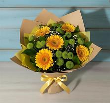 Букет цветов из:  Герберы и Хризантемы в Шумерле