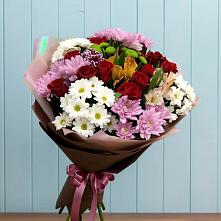Букет цветов из:  Розы, Хризантемы и Альстромерии в Шумерле